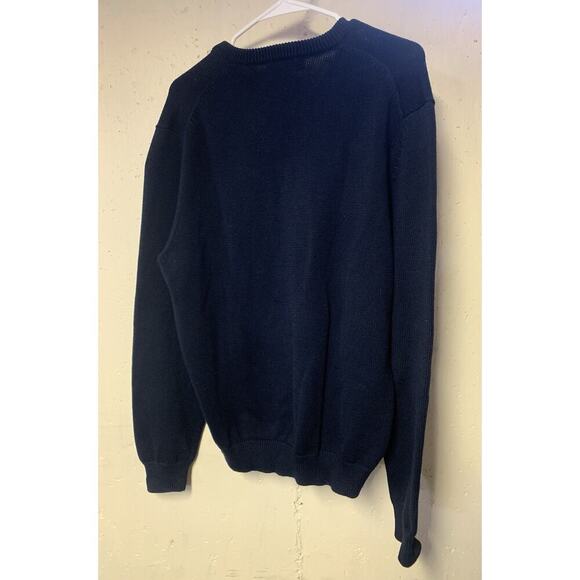 Brooks Brothers 346 Pima Cotton Sweater Size M Dark Navy Blue Long Sleeve V-Neck - Picture 3 of 4
